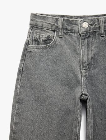 Pamuklu Dikiş Detaylı Cepli Denim Pantolon