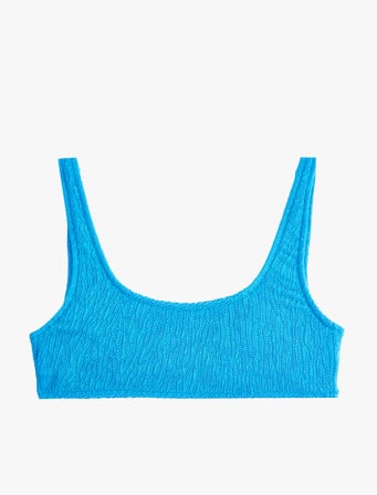Dokulu Kalın Askılı U Yaka Spor Bikini Üstü