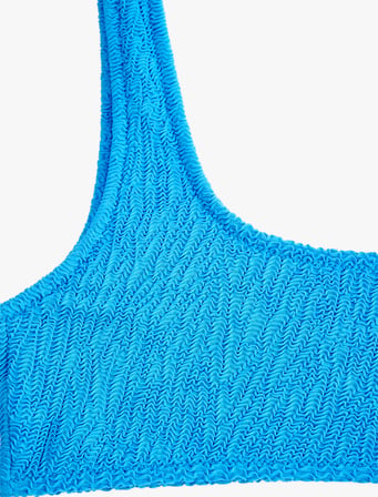 Dokulu Kalın Askılı U Yaka Spor Bikini Üstü