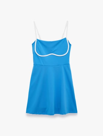 Slim Fit İp Askılı Biyeli Mini Spor Elbise