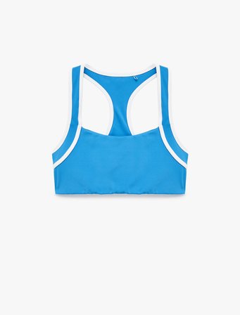 Slim Fit U Yaka Biyeli Sırt Detaylı Kolsuz Sporcu Sütyeni