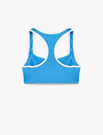 Slim Fit U Yaka Biyeli Sırt Detaylı Kolsuz Sporcu Sütyeni