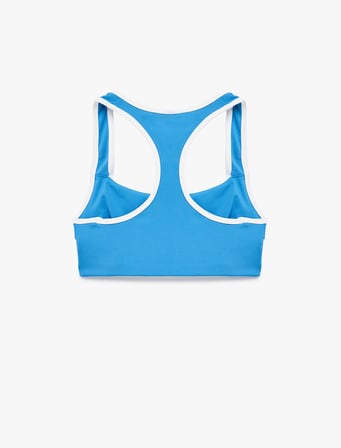 Slim Fit U Yaka Biyeli Sırt Detaylı Kolsuz Sporcu Sütyeni