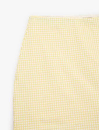 Yüksek Bel Slim Fit Pötikare Şort Etek