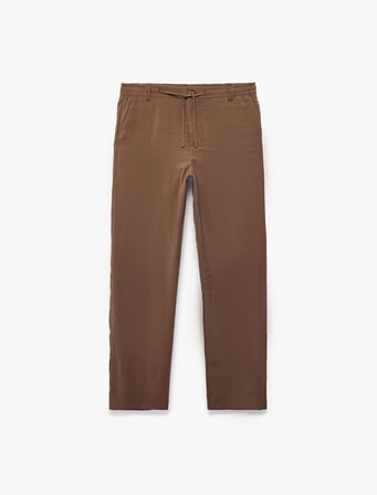 Regular Fit Cepli Beli Bağcıklı Düğmeli Modal Pantolon