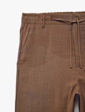 Regular Fit Cepli Beli Bağcıklı Düğmeli Modal Pantolon