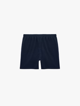 Straight Fit Cepli Pike Kumaş Bermuda Beli Bağcıklı Spor Şort