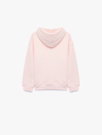 Şardonlu Yıldız Zımba Detaylı Uzun Kollu Oversize Kapşonlu Sweatshirt