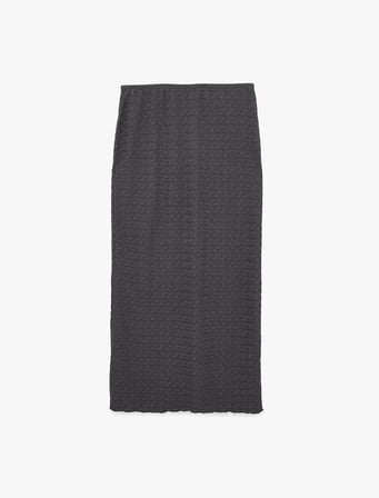 Bürümcük Kumaş Dokulu Slim Fit Midi Kalem Etek