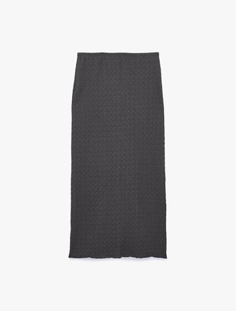 Bürümcük Kumaş Dokulu Slim Fit Midi Kalem Etek