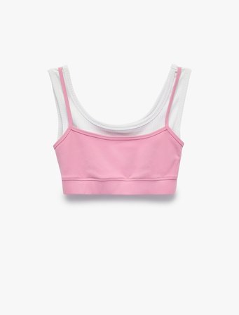 Katmanlı Slim Fit Askılı Kaplı Sporcu Sütyeni