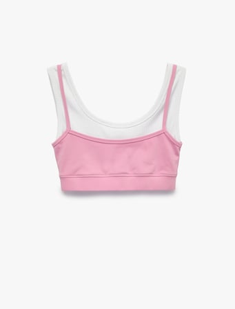 Katmanlı Slim Fit Askılı Kaplı Sporcu Sütyeni