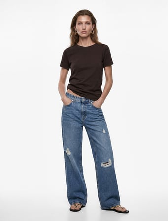 Pamuklu Slim Fit Kısa Kollu Bisiklet Yaka Basic Tişört