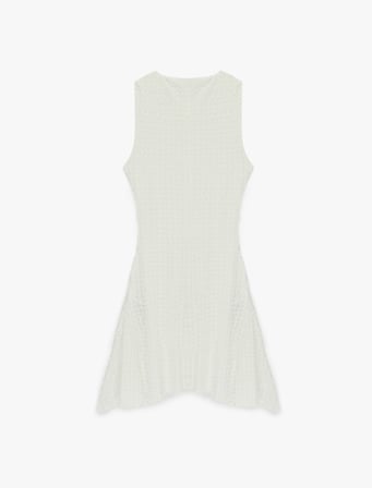 Bürümcük Kumaş Slim Fit Drapeli Asimetrik Kesim Bisiklet Yaka Kolsuz Mini Elbise