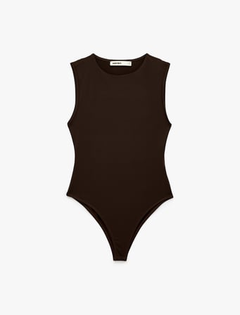 Slim Fit Kolsuz Bisiklet Yaka Bodysuit