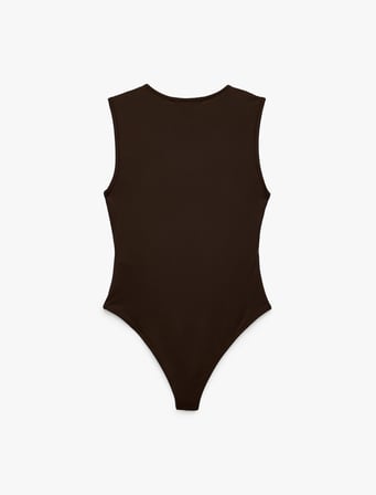Slim Fit Kolsuz Bisiklet Yaka Bodysuit