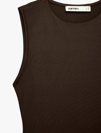 Slim Fit Kolsuz Bisiklet Yaka Bodysuit