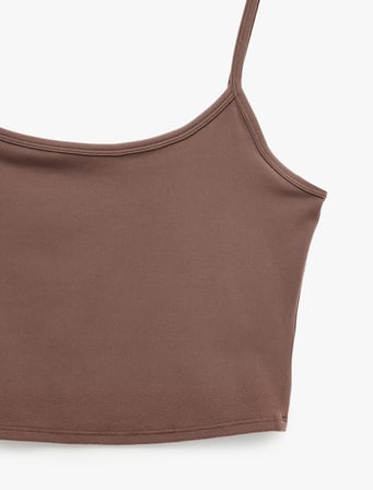 Slim Fit İnce Askılı Crop Spor Bluz