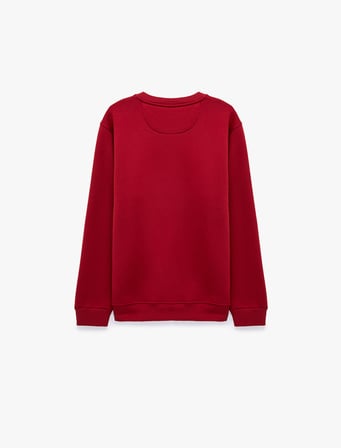Pamuklu Uzun Kollu Şardonlu Bisiklet Yaka Erkek Basic Sweatshirt