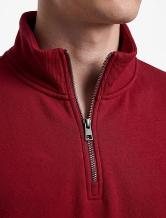 Şardonlu Regular Fit Uzun Kollu Fermuarlı Yaka Sweatshirt