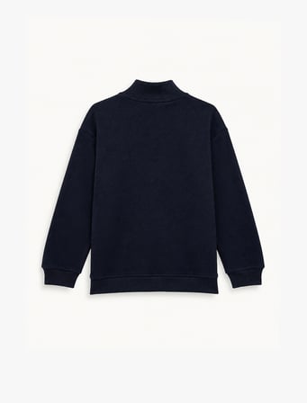 Yarım Fermuarlı Uzun Kollu Dik Yaka Sweatshirt