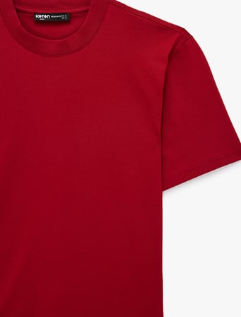 Regular Fit Bisiklet Yaka Pamuklu Basic Kısa Kollu Tişört