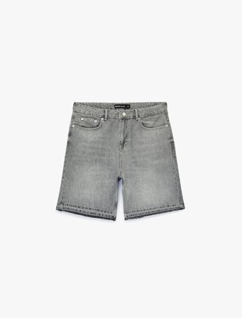 Normal Bel Pamuklu Pis Paça Straight Fit Bermuda Jean Şort
