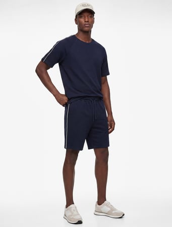 Regular Fit Viskon Karışımlı Cepli Scuba Kumaş Biyeli Bermuda Beli Bağcıklı Şort