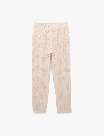 Beli Bağcıklı Puantiyeli Rahat Kalıp Pijama Altı
