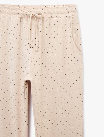 Beli Bağcıklı Puantiyeli Rahat Kalıp Pijama Altı