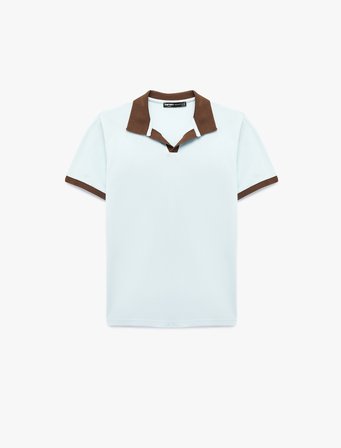 Pamuklu Regular Fit Kısa Kollu Renk Kontrastlı Polo Yaka Tişört