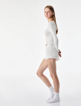 Pamuklu Beli Lastikli Rahat Kesim Şort Pijama Altı