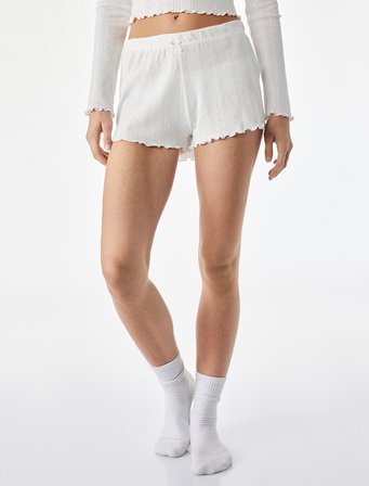 Pamuklu Beli Lastikli Rahat Kesim Şort Pijama Altı