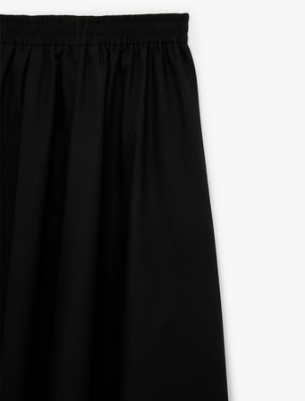Pamuklu Beli Lastikli Çan Kesim Maxi Etek