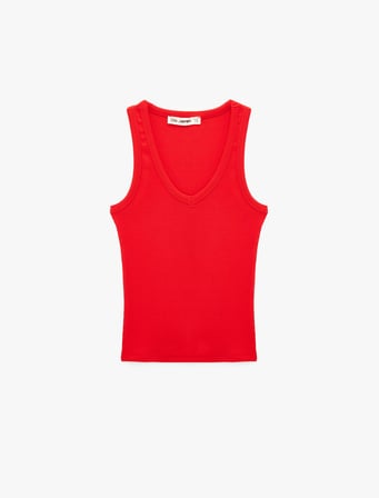 Kaşkorse Modal Karışımlı V Yaka Kolsuz Slim Fit Atlet