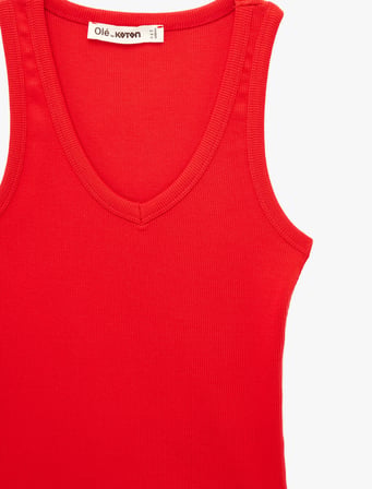 Kaşkorse Modal Karışımlı V Yaka Kolsuz Slim Fit Atlet