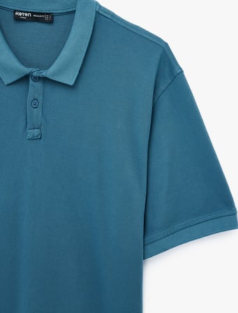 Regular Fit Pamuklu Pike Kumaş Kısa Kollu Düğmeli Polo Yaka Tişört