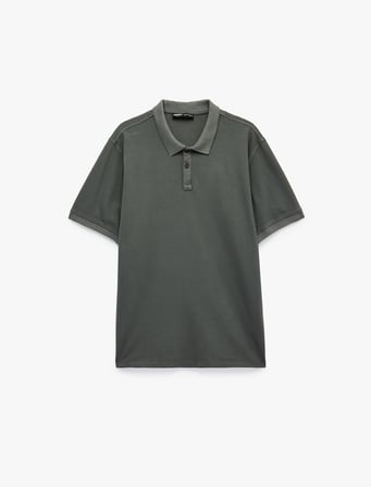 Regular Fit Pamuklu Pike Kumaş Kısa Kollu Düğmeli Polo Yaka Tişört