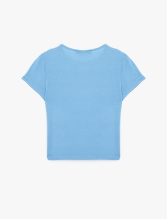Slim Fit Kısa Kollu Bisiklet Yaka Viskon Spor Tişört