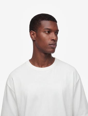 Pamuklu 3/4 Kollu Bisiklet Yaka Oversize Tişört