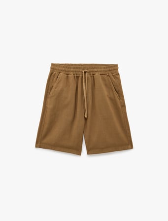 Regular Fit Cepli Pamuklu Beli Bağcıklı Şort