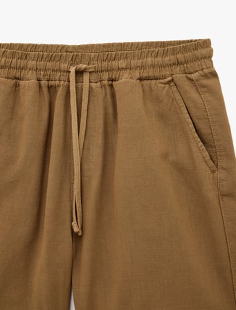 Regular Fit Cepli Pamuklu Beli Bağcıklı Şort