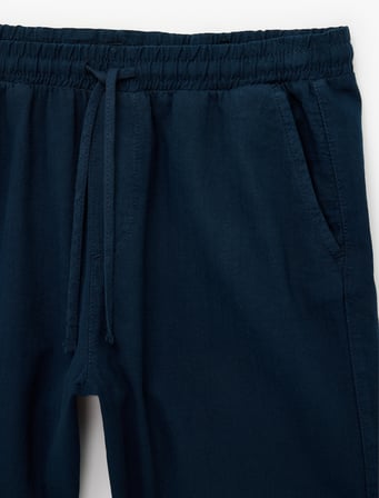 Regular Fit Cepli Pamuklu Beli Bağcıklı Yazlık Şort