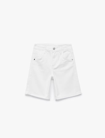 Pamuklu Loose Fit Normal Bel Denim Şort