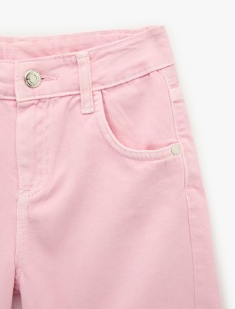 Pamuklu Loose Fit Normal Bel Denim Şort
