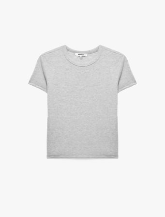 Slim Fit Kısa Kollu Bisiklet Yaka Pamuklu Fitilli Basic Tişört