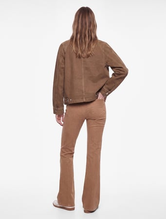 Nervür Detaylı Normal Bel Dar Kesim İspanyol Paça Pantolon - Flare Jeans