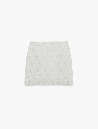 Koton X Melis Ağazat - Slim Fit Mikro Mini Dantel Etek