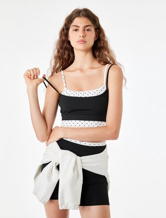İp Askılı Kolsuz Slim Fit İkili Puantiyeli Sporcu Sütyeni
