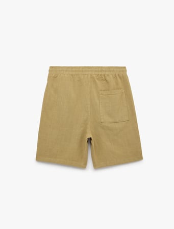 Regular Fit Cepli Pamuklu Beli Bağcıklı Yazlık Şort